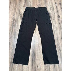 Wrangler Originals Mens Black Cargo Lined Pants 34x32 Relaxed Fit 70OFLBL